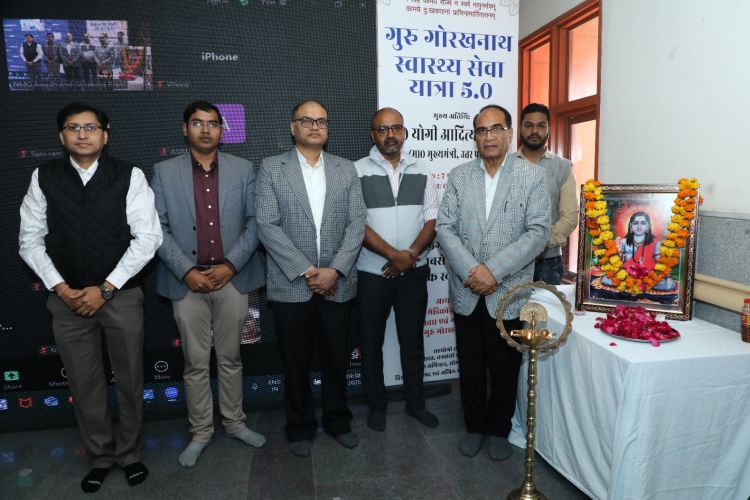 Today, on 7 February 2025, the grand online inauguration of Shri Guru Gorakhnath Health camp was concluded by Hon'ble Chief Minister Shri Yogi Adityanath Yogi. The yatra is held as a free health camp in 250 villages by targeting 1200 villages of Siddharthnagar, Maharajganj, Balrampur, Shravasti, Bahraich and Lakhimpur Kheri, respectively, in the form of free health camps in 250 villages. More than 1000 medical students from more than 55 medical institutions participate in it. This program is performed by Shri Guru Gorakhnath Seva Nyas with National Medicose Organization Awadh and Goraksha province.
On this occasion, MLB Bhatt, Director, Kalyan Singh Cancer Institute Lucknow and teacher of Shri Guru Gorakhnath Seva Nyas, said that this yatra works to deliver healthcare to the remote forest areas, but along with it, the work of connecting the people with the mainstream of the nomination. On this occasion, he praised the NMO that this time this journey is going to be completely digital and the Ministry of Social Welfare is going to join it and register the Aadhaar card and age card.
In the program, Dr. Bhupendra Singh General Secretary NMO, while highlighting the functions of the trust, said that the institution is constantly undergoing health related activities in backward areas and is also doing research on genetic disorder. Soon some villages of Unnao will be selected and such activity will also be intensified.
On this occasion, Dr. Sharad Singh, Executive Secretary of Cancer Institute, also encouraged the students. On the successful organization of the program, Dr. Pramod Kumar Gupta, Associate Professor, Kalyan Singh Cancer Institute Lucknow thanked all the faculty members, doctors, officers, employees gan and various districts of the state along with National Medicose Organization Awadh and Goraksha province and thanked the doctors and members present online.